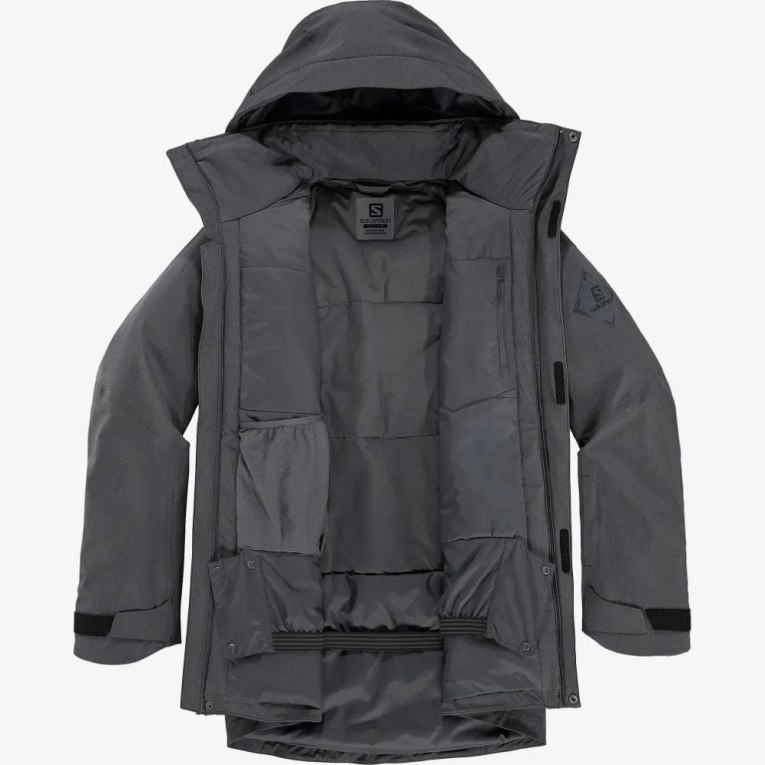 Chaquetas De Esquí Salomon Stance Cargo Insulated Encapuchado Hombre Negros | MX TXKD436